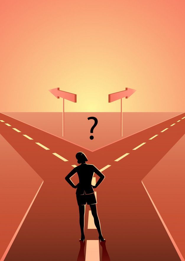Premium Vector Businesswoman choosing which path he should go