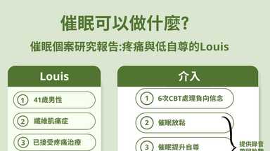 催眠可以做什麼？一位與疼痛和低自尊同行的男人 
